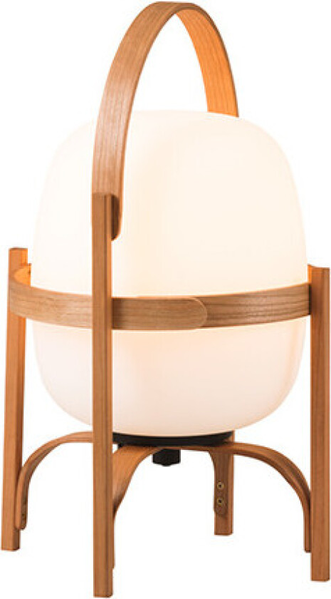 - Cestita Batería ToGo Bordlampe Wood/White Opal Glass