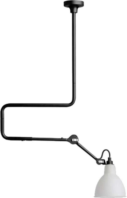 - 312 Taklampe Svart/Glass Lampe Gras