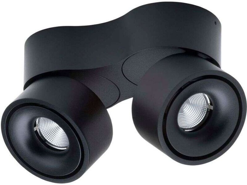 - Easy Double W2100 LED Taklampe w/Hole 2700K Black