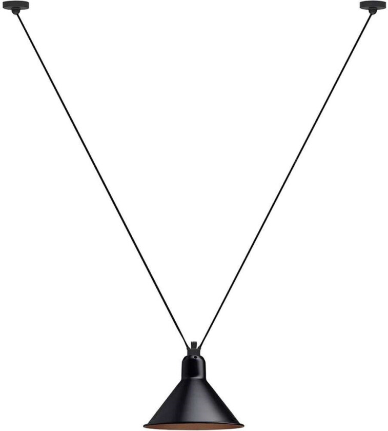 - 323 L Pendel Konisk Svart/Kobber Lampe Gras