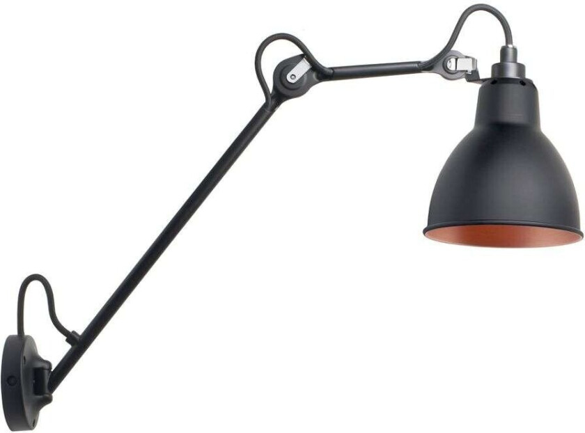 - 104 Vegglampe Svart/Svart/Kobber Lampe Gras