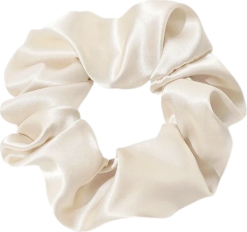 Hårbånd - Scrunchie - Sateng - 9cm - Vanilje