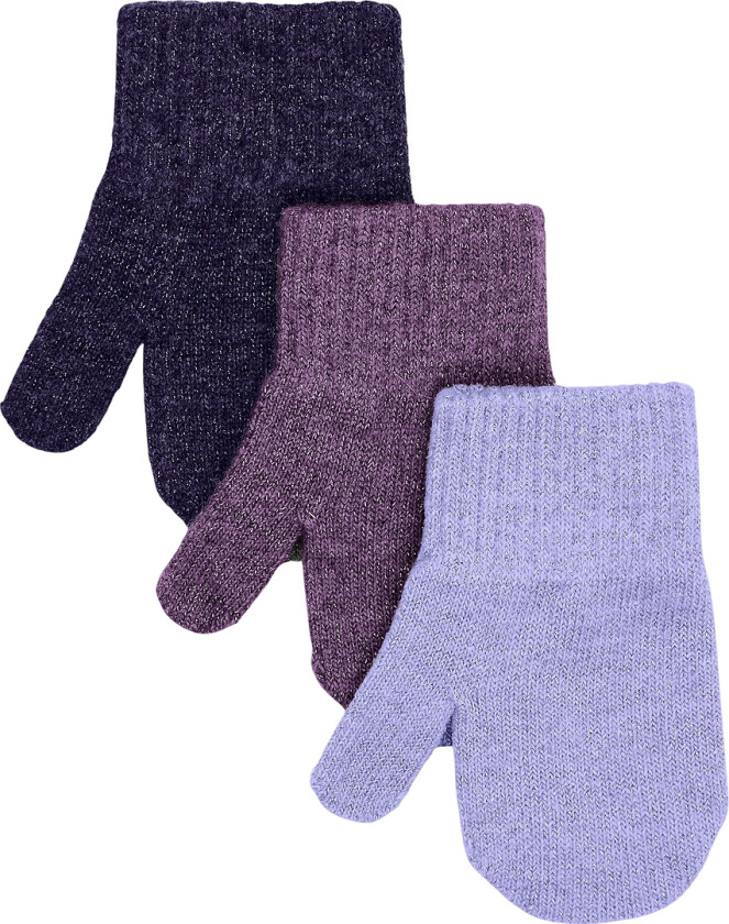 Votter - Ull - 3-pack - Plum Perfekt-Catawaba Grape-Pu - - 0-2 år (50-92) - Votter