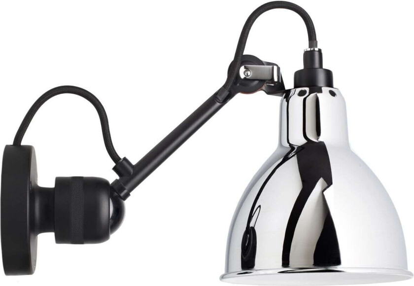 - 304 Vegglampe Svart/Krom Lampe Gras