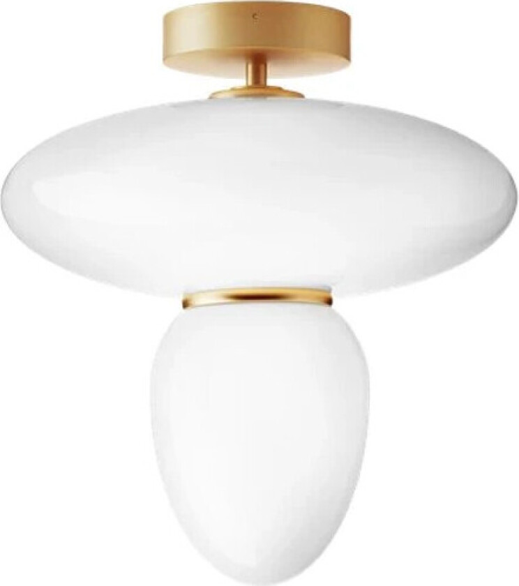 - Rizzatto 42 Taklampe Opal/Satin Brass