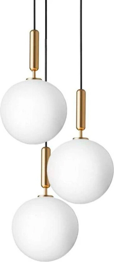 - Miira 3 Large Lysekrone Brass/Opal White