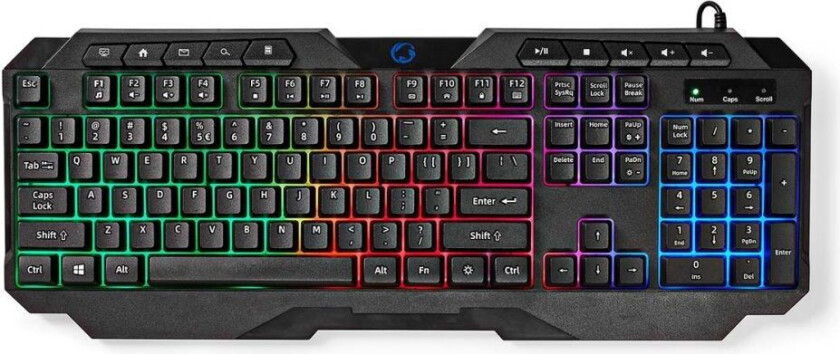 Wired Gaming Keyboard USB Type-A Membrantaster LED QWERTY USA Layout USB-Strøm Strømkabel lengde: 1.30 m Multimedia