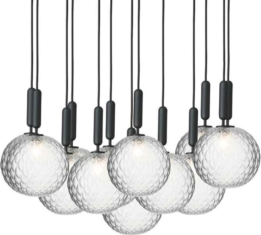 Bilde av - Miira 13 Large Chandelier Rock Grey/Optic Clear