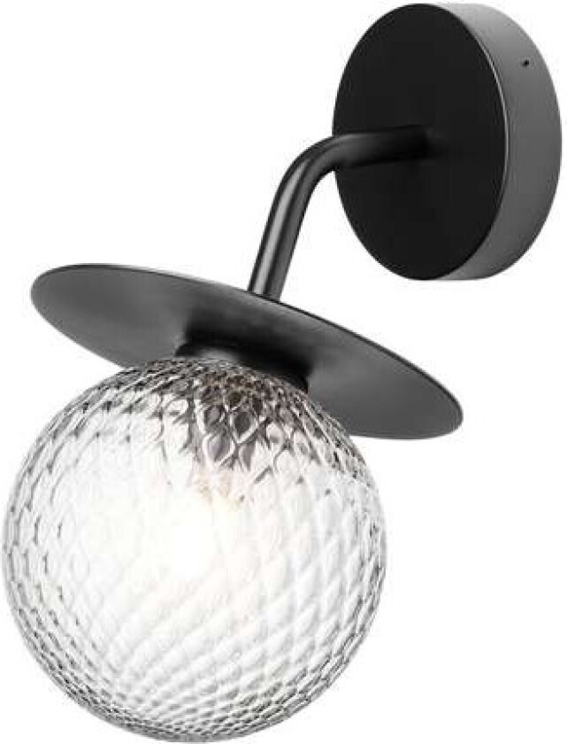 - Liila Utendørs Vegglampe Black/Optic Clear