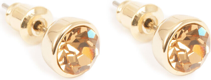 Øredobber med brun sten, G