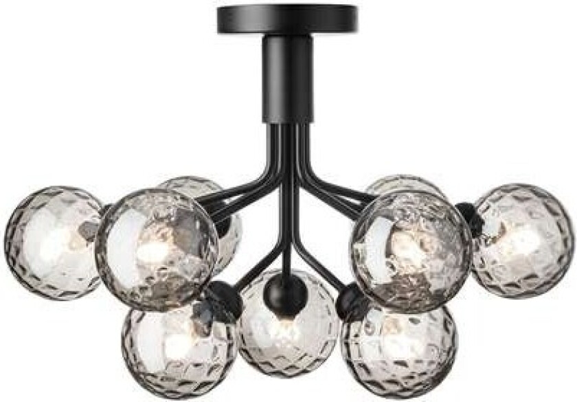 - Apiales 9 Taklampe Satin Black/Optic Smoked