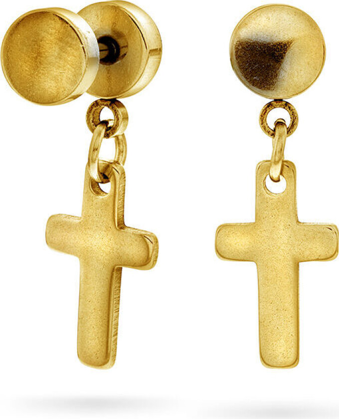 , Øredobber i forgylt stål med kors