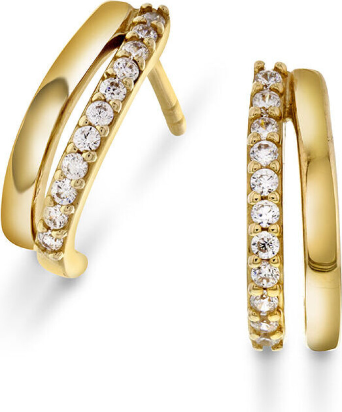 Bilde av , Øredobber i 585 gult gull med zirkonia