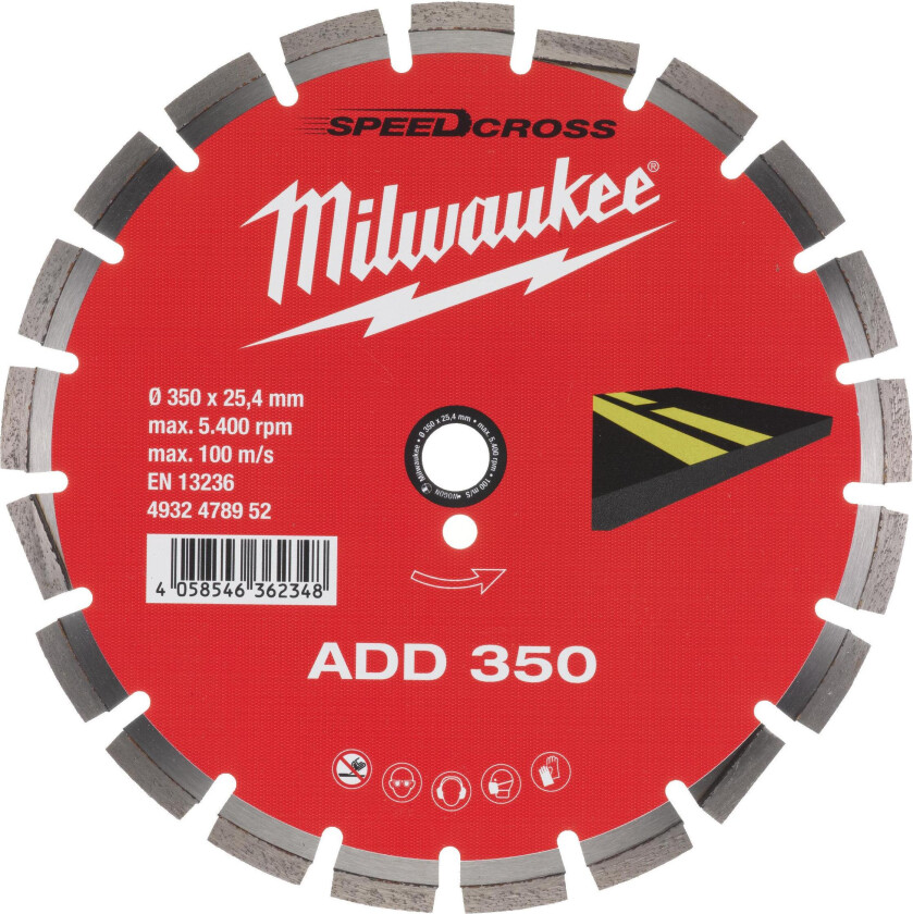 Diamantskive add asfalt 350mm milwaukee