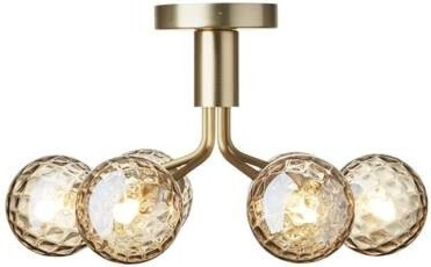 - Apiales 6 Taklampe Brushed Brass/Optic Gold