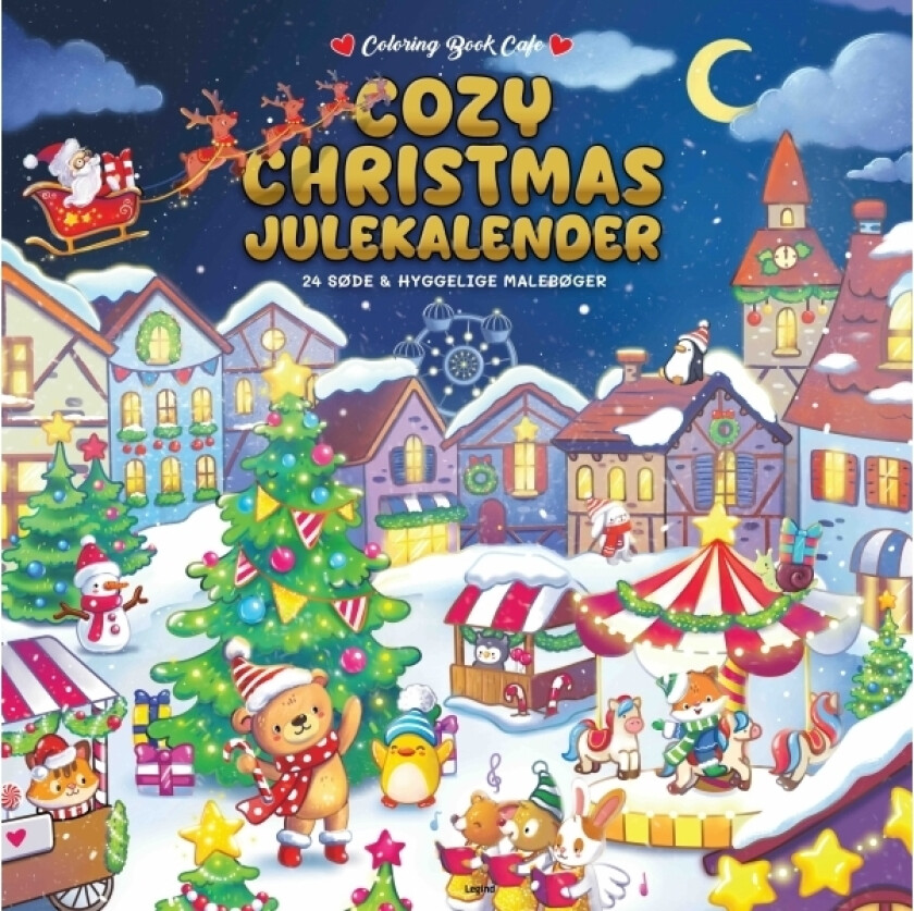 Cozy Christmas julekalender | Fargebok kafé | Språk: Dansk