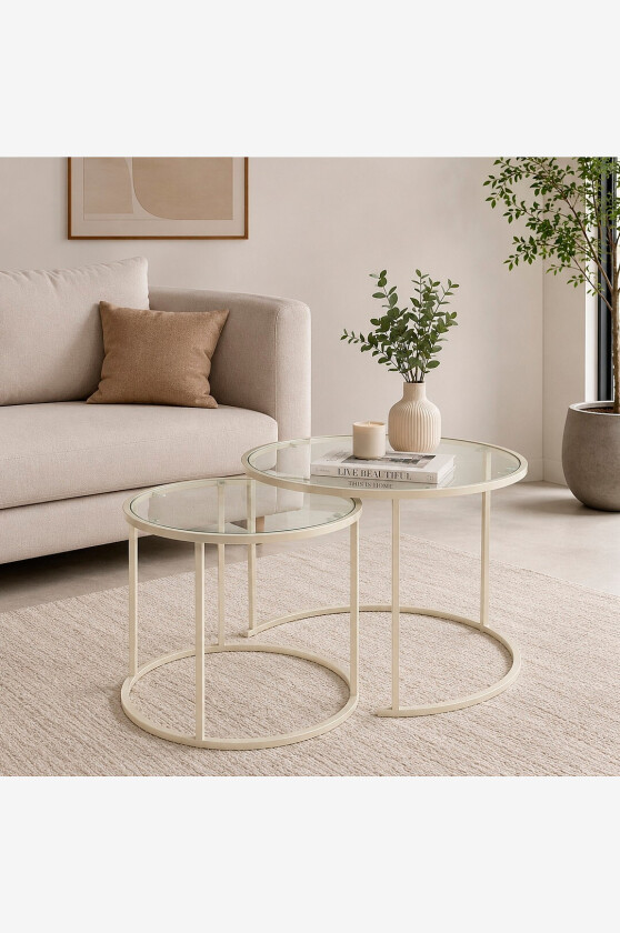 Salongbordssett Lumelle - Beige