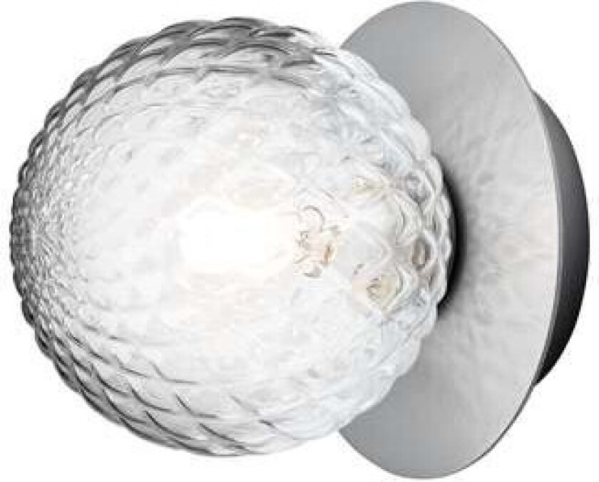 - Liila 1 Small Vegg-/Taklampe IP44 Light Silver/Optic Clear