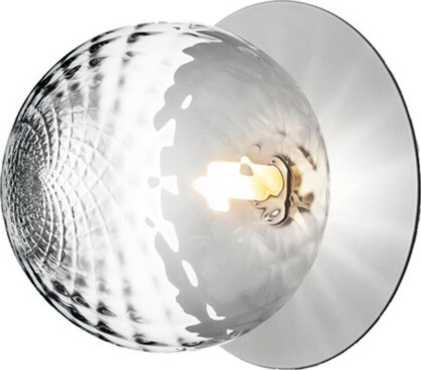 - Liila 1 Large Vegglampe/Taklampe Light Silver/Optic Clear
