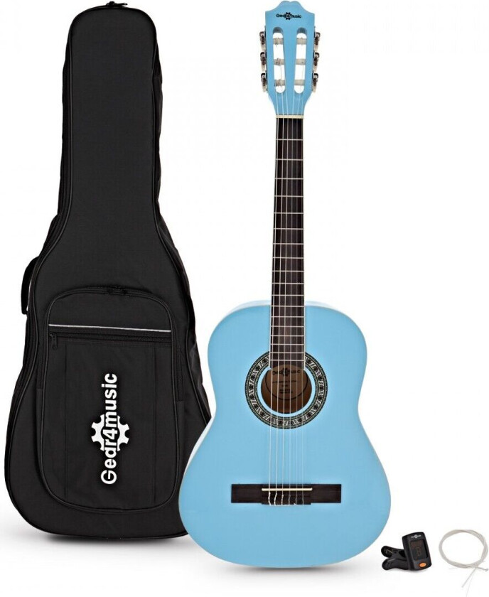 Gear4Music 3/4 Klassisk Gitarpakke Blå fra Gear4Music