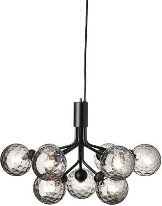 - Apiales 9 Chandelier Satin Black/Optic Smoked