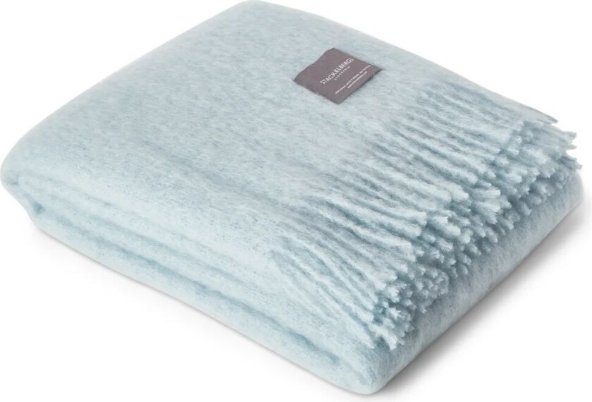 Mohair pledd dusky blue