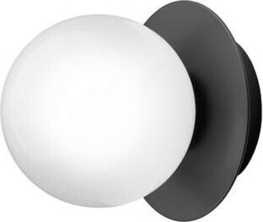 - Liila 1 Small Vegg-/Taklampe IP44 Black/Opal