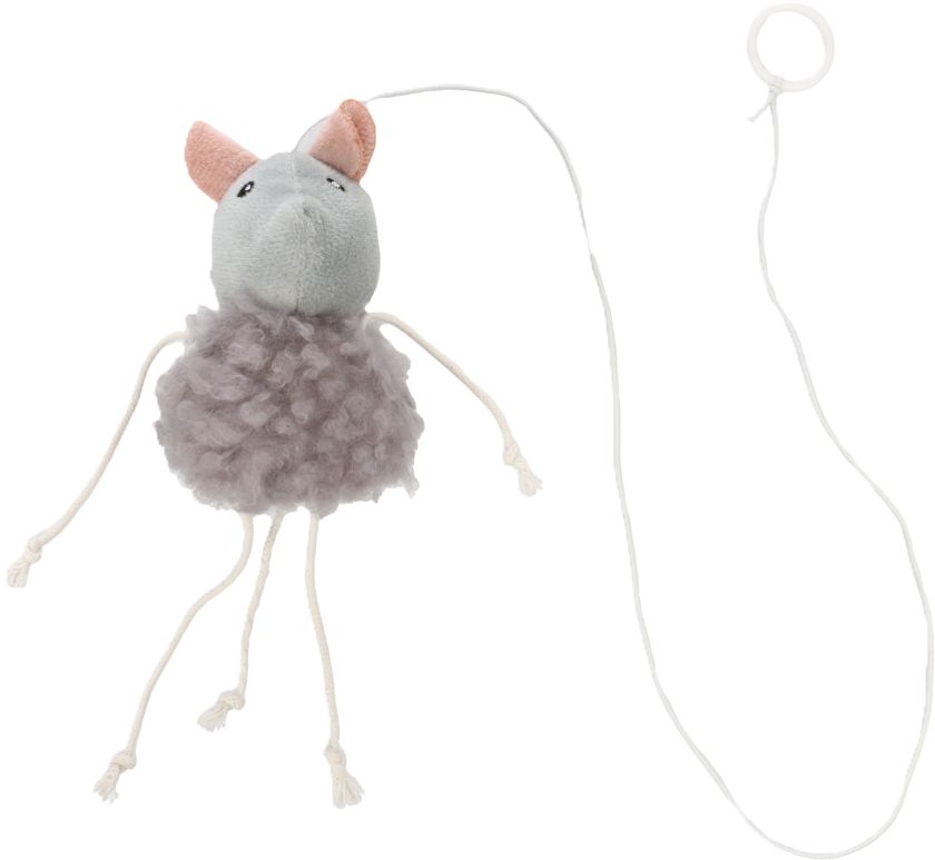 Kattleksake Gripi mouse Grå 12 x 5 x 68 cm - Katt - Katteleker & viftepinner - Aktiveringsleker