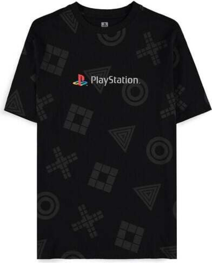 gaming T-skjorte - PlayStation - Logo All Over Print - S til XXL - Herrer - svart