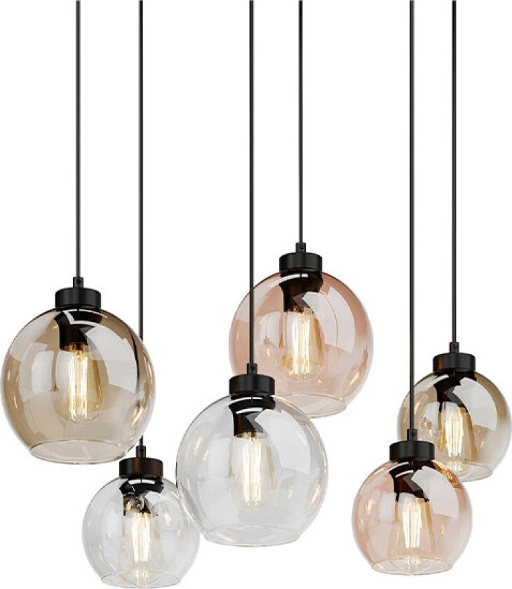 - Cubus 6 Pendel Clear/Smoke/Amber