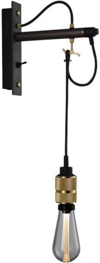 - Hooked Vegglampe Graphite/Brass