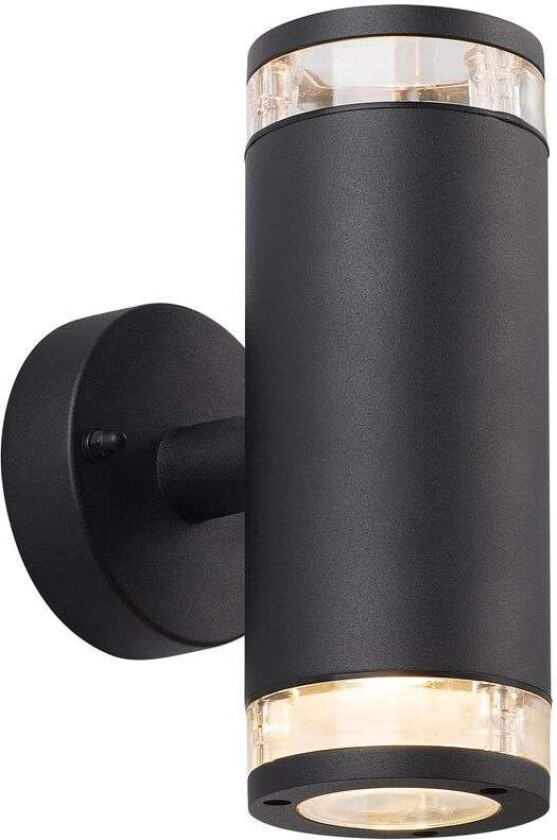 - Birk Double Utendørs Vegglampe Black