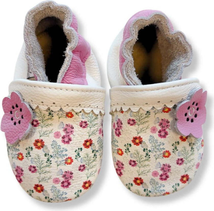 Tøfler i Skinn Pop Flower Mauve