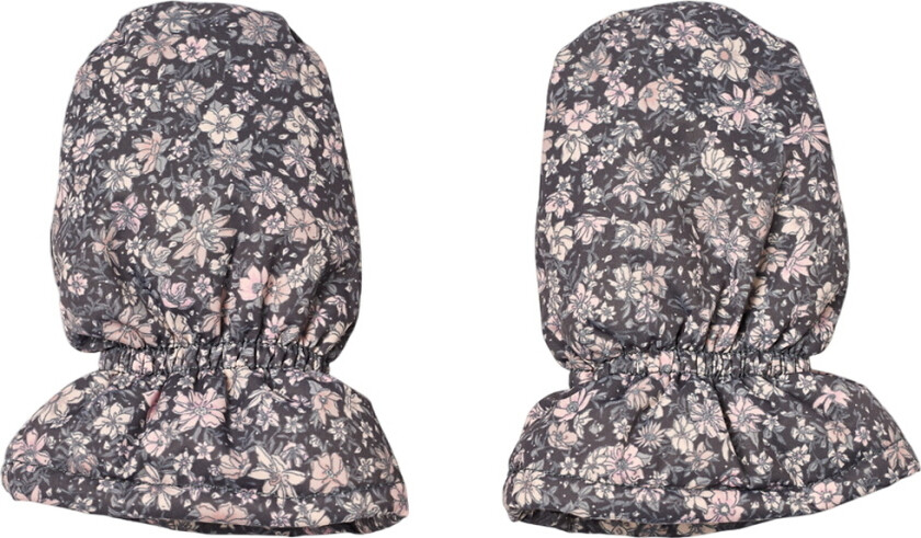 Votter - Baby - Muffu - Dark Kullgrønne blomster - - 18-24 md - Handsker