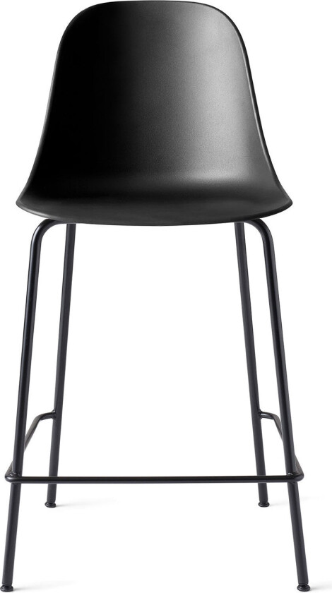 Harbour Counter Side Chair Black Steel Base Shell Black