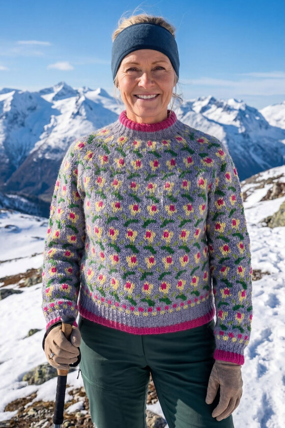 Blålilla Ellinor raglangenser - Ingrid Raadim IR-03-20F