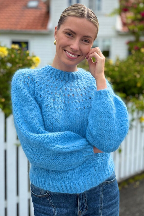 Lyseblå Soft everyday sweater - Belfilato 24-009-47945B