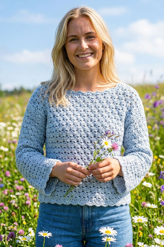 Blålilla Flowersgenser - US0001-431