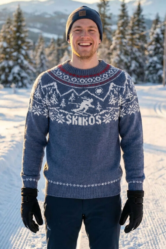 Skikos genser i jeansblå - DLG-23-029AS-M-527560