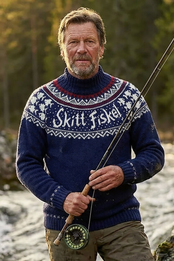Marineblå Skitt fiske! genser - DLG 25-035U-626