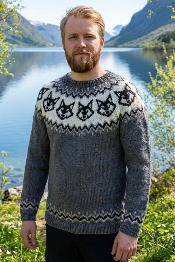 Jeansblå Eventyrergenser - Strikkia 2025-044-927
