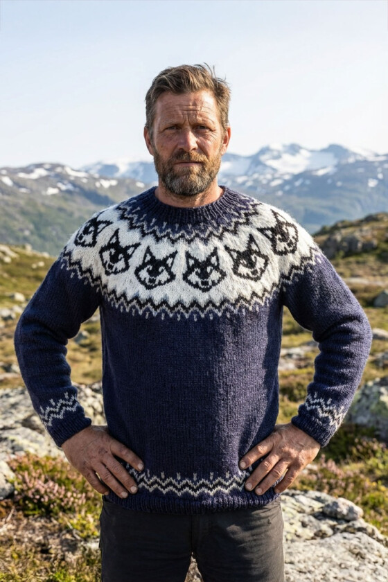 Marineblå Eventyrergenser - Strikkia 2025-044-926