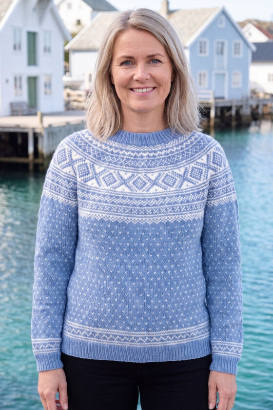 Lyseblå Lusefall strikket genser - DLG 25-028U-620600