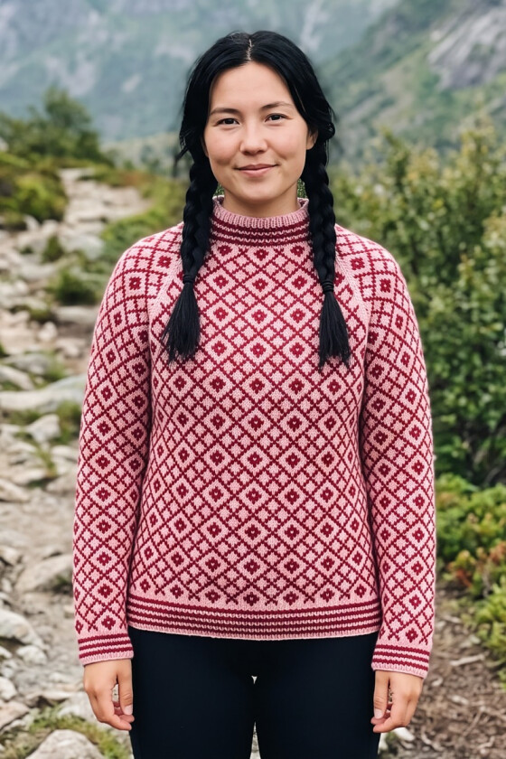 Rosa fjellris genser i alpakka - DLG 26-026-661-650