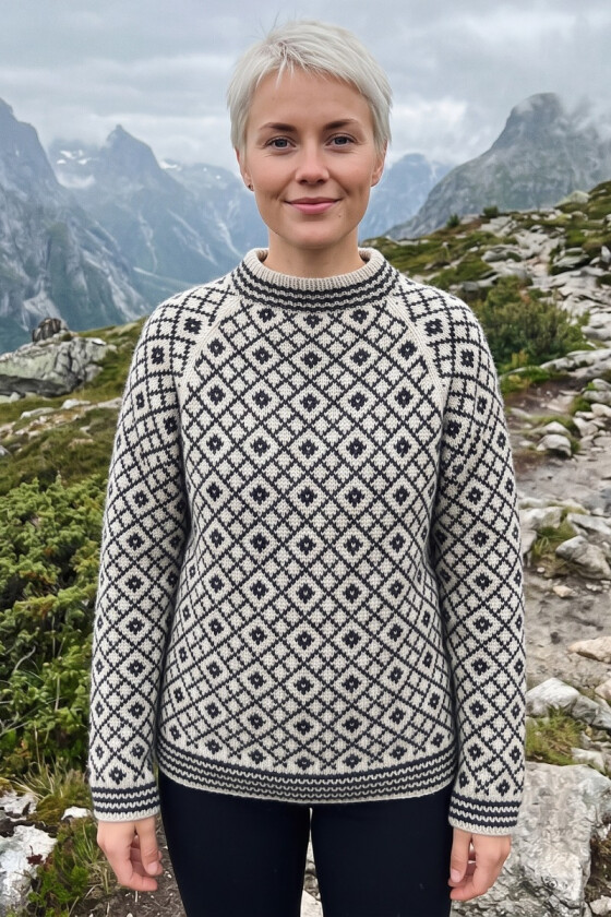 Lys grå fjellris genser i alpakka - DLG 26-026-612615