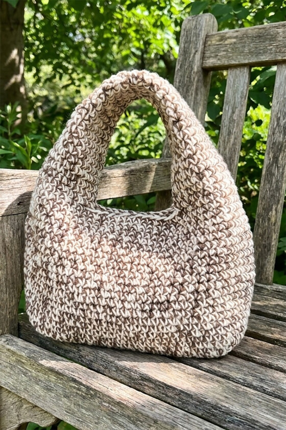 Melert carla loop bag i beige - Strikkia 2026-027-407400
