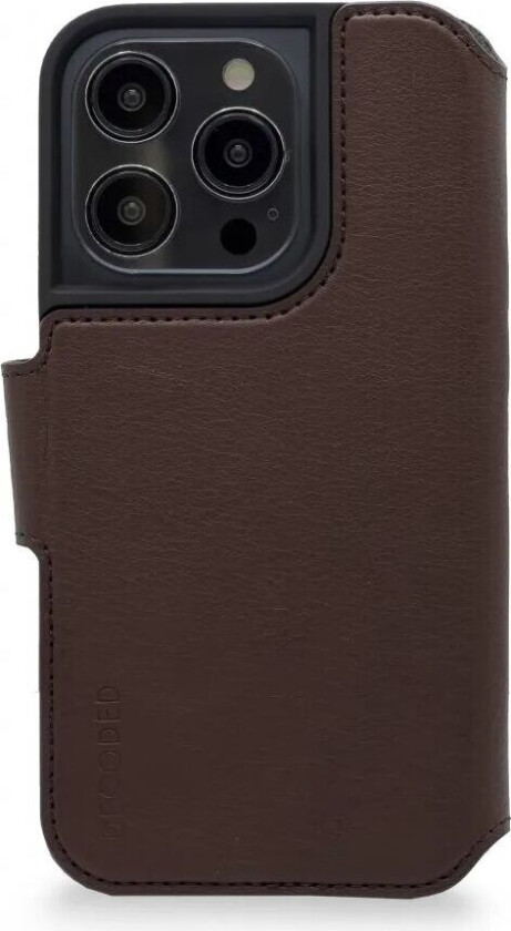 Leather Wallet etui til iPhone 14 Pro Max - Brun