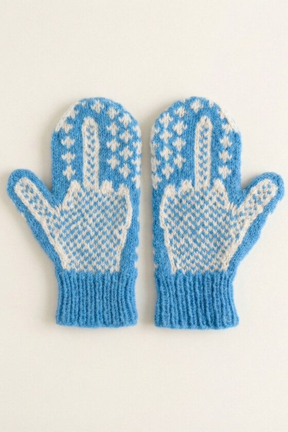 Isblå SinnaVott Angry mittens - Sandy-Lamb 01-420400
