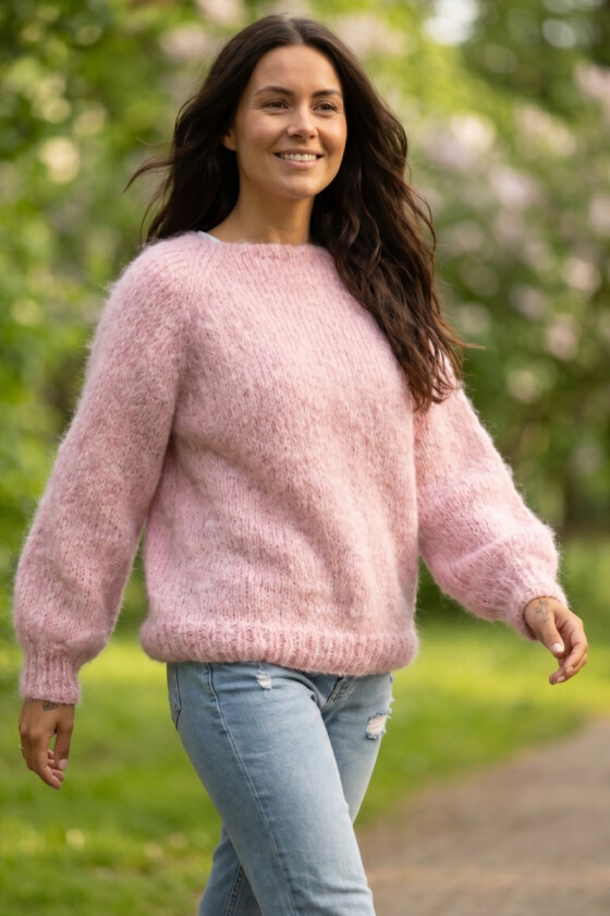 Lys rosa Mohairsky genser - TG 26-019-564