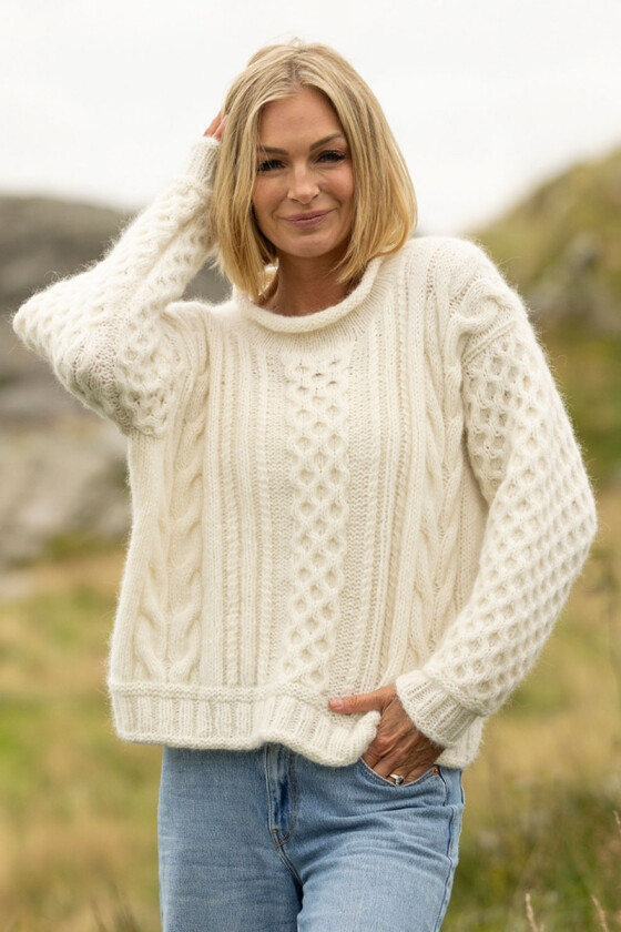Jærbu genser i naturhvit - Viking 2519-2-302